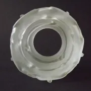 Vintage French Art Deco Frosted Satin Glass Rose Petal Flower Lamp Shade