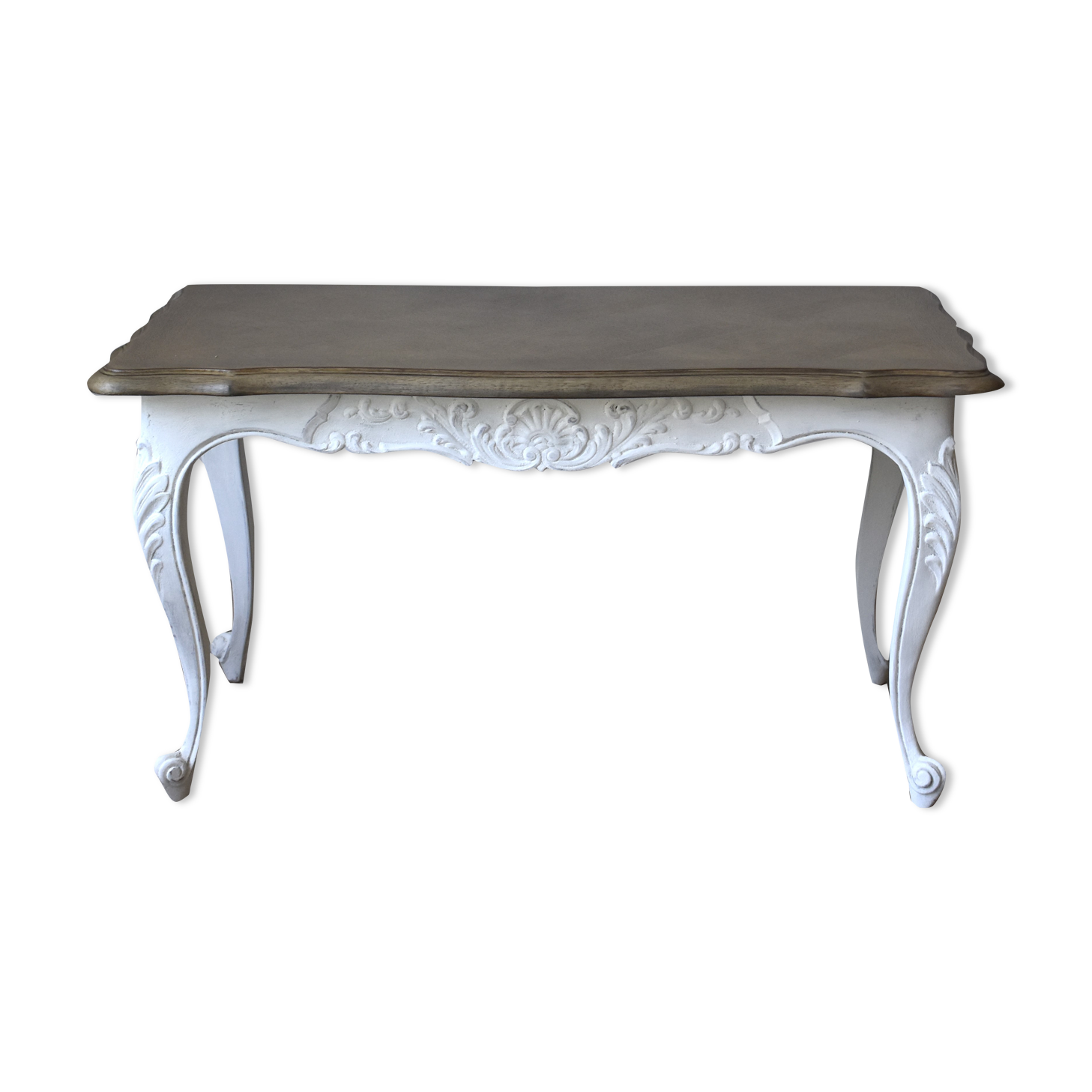 White base oak coffee table