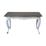 White base oak coffee table