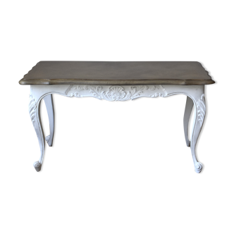 White base oak coffee table