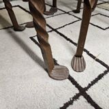 Set of 8 brutalist wrought iron bar stools 1970"