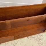 Vintage solid oak geometric wall shelf