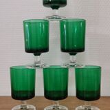 6 glasses aperitif or white wine Luminarc 'Cavalier' bottle green color