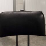 Pair of French Army telegraph operator's swivel chairs, new leather