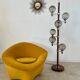 Ancien lampadaire en bois design scandinave des années 60 à 6 feux vintage