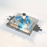 Stunning XXL Chrome and murano glass wall light by AV Mazzega