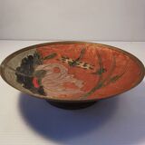 Très belle coupe à fruits en laiton et émail cloisonné
