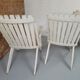 Lot 5 garden armchairs in vintage white wood