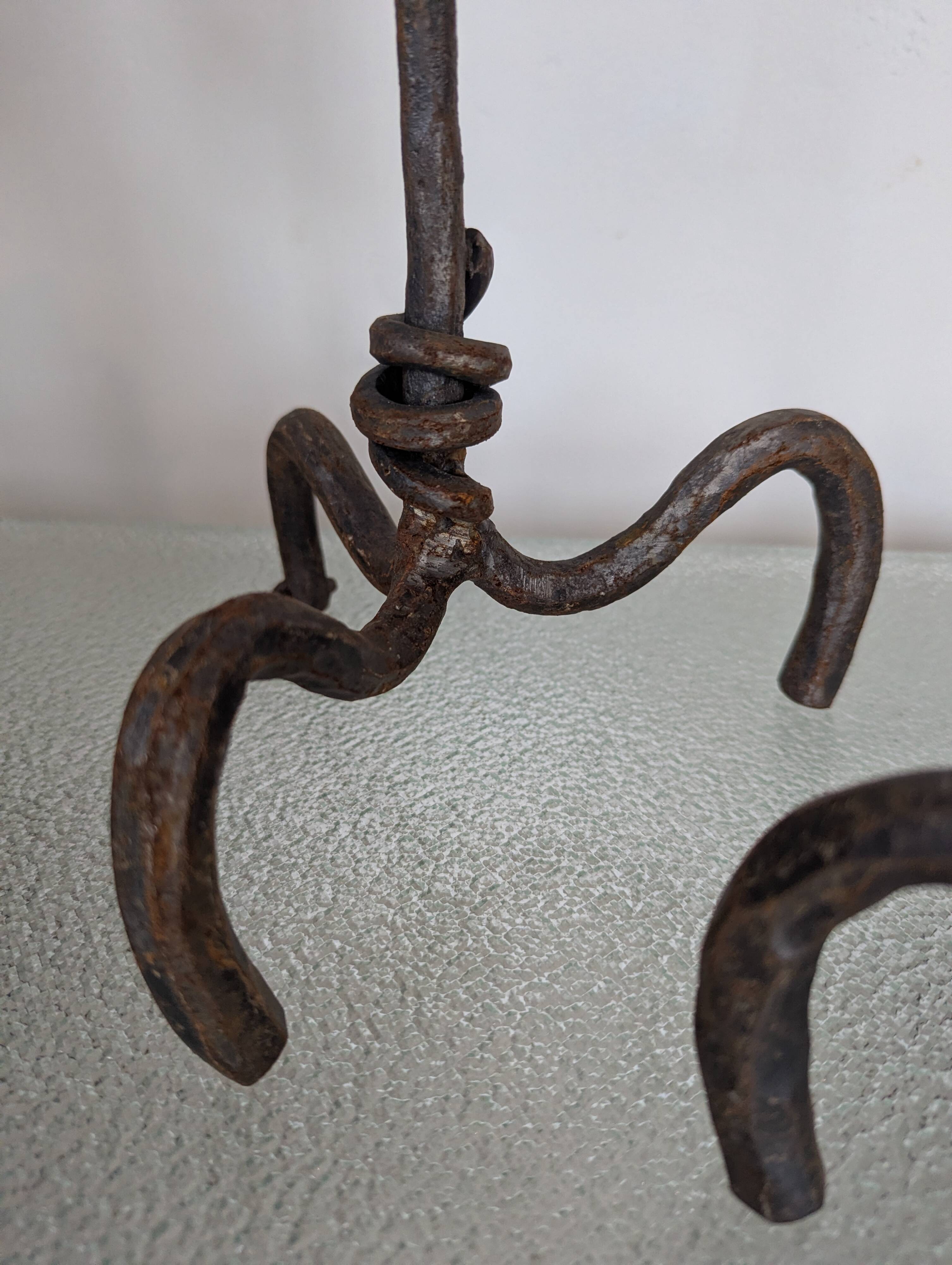 Set of 3 wrought iron candle holders