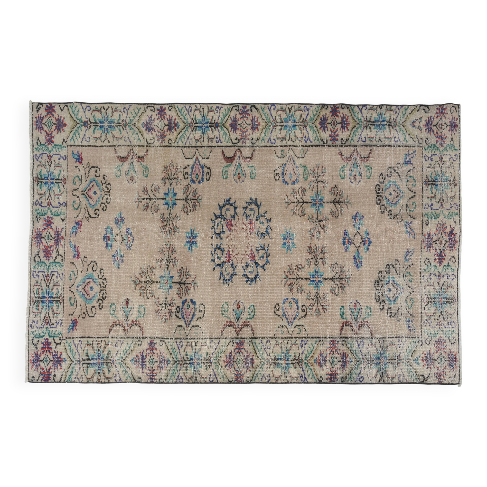 Flower Design Oushak Carpet