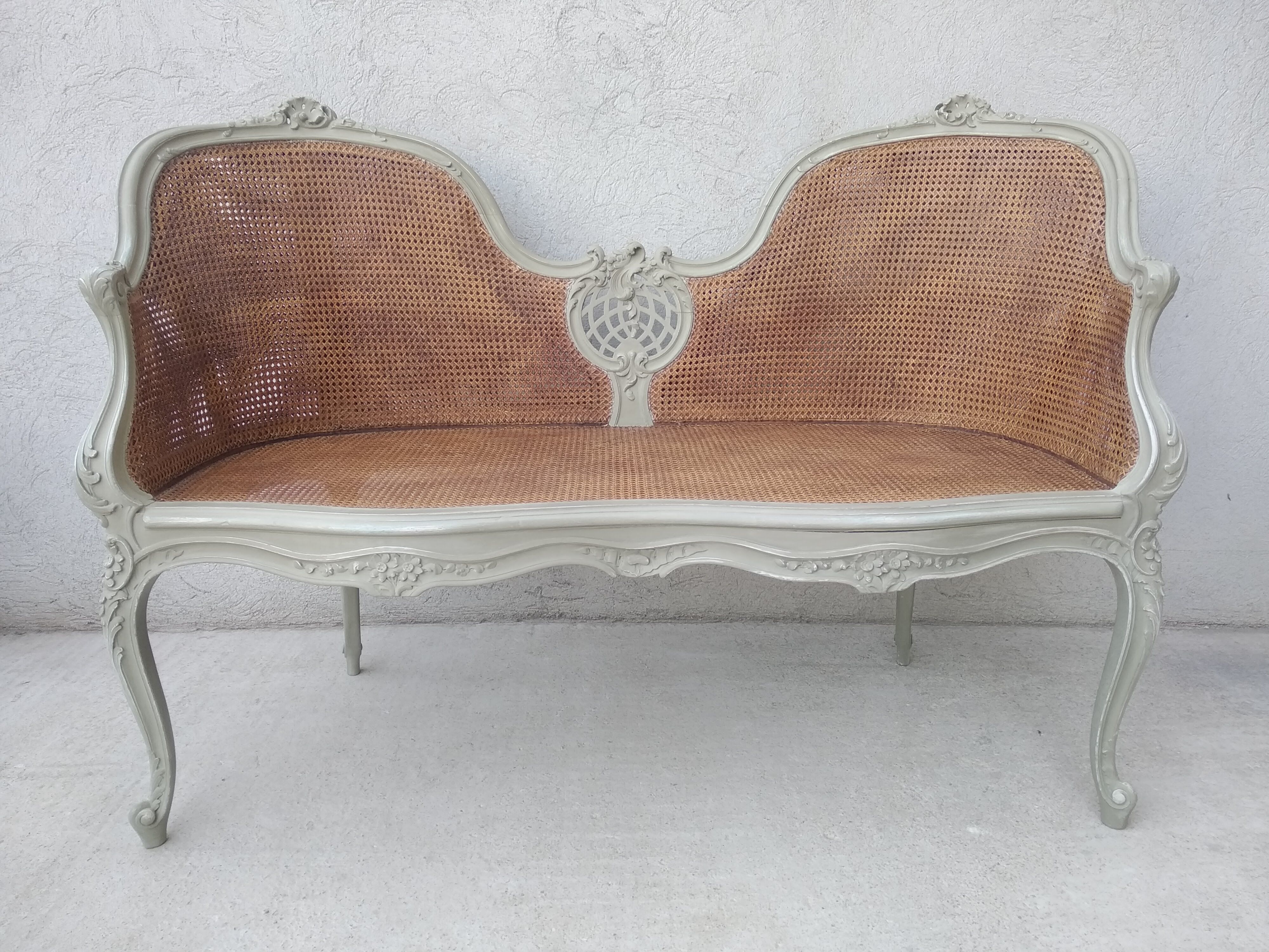 Salon Louis XV with double patinated cannage