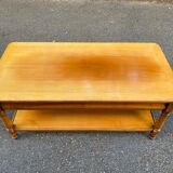Vintage solid wood coffee table with 2 drawers 1960
