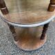 Vintage round shelf in solid oak, circa 1900