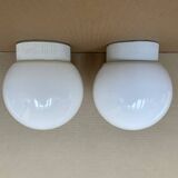 Vintage opaline and ceramic ceiling or wall light