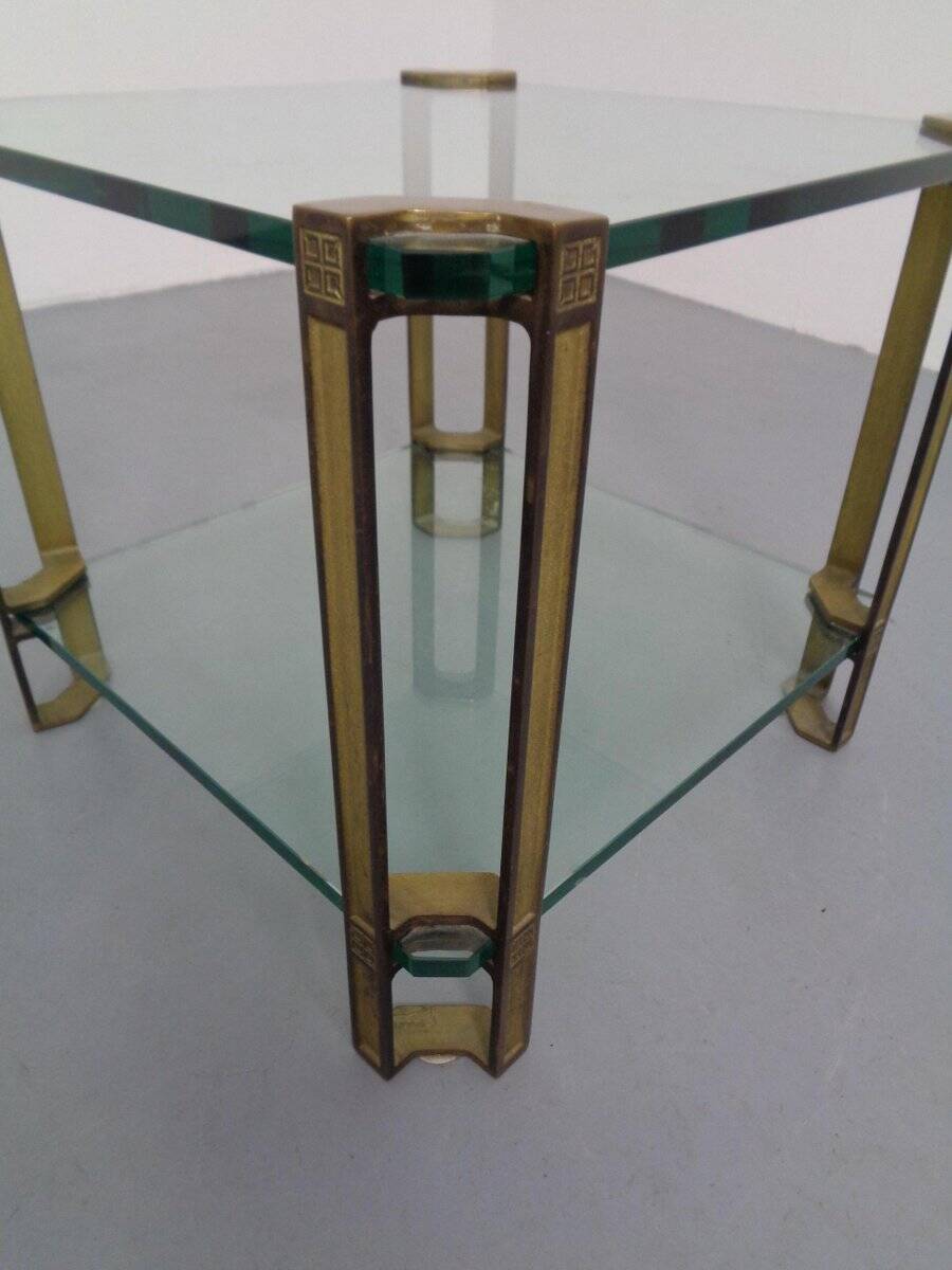 T24 Tempered Glass & Brass Coffee Table by Peter Ghyczy, Germany, 1970s