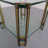 T24 Tempered Glass & Brass Coffee Table by Peter Ghyczy, Germany, 1970s