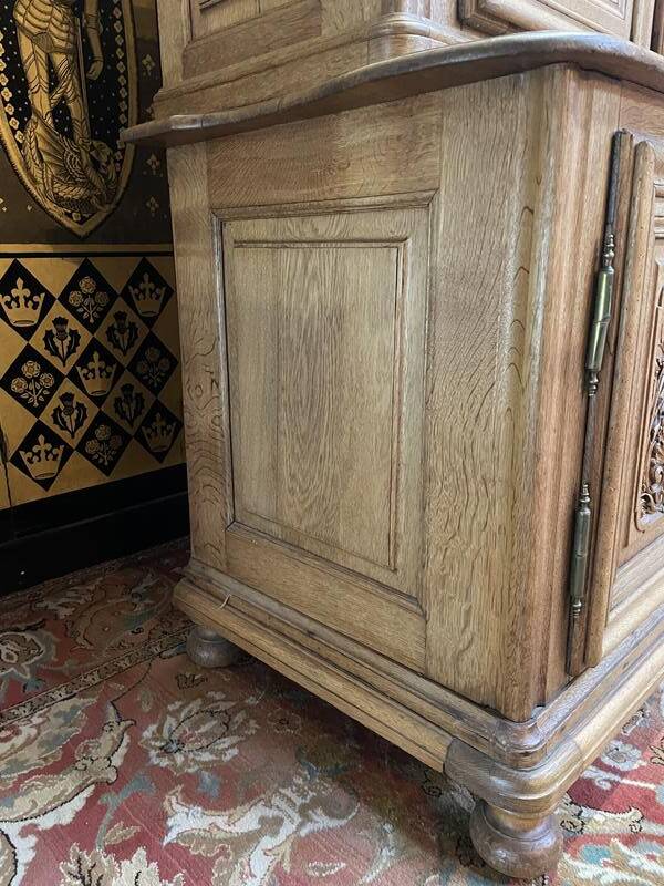 Two-body Renaissance carved oak sideboard