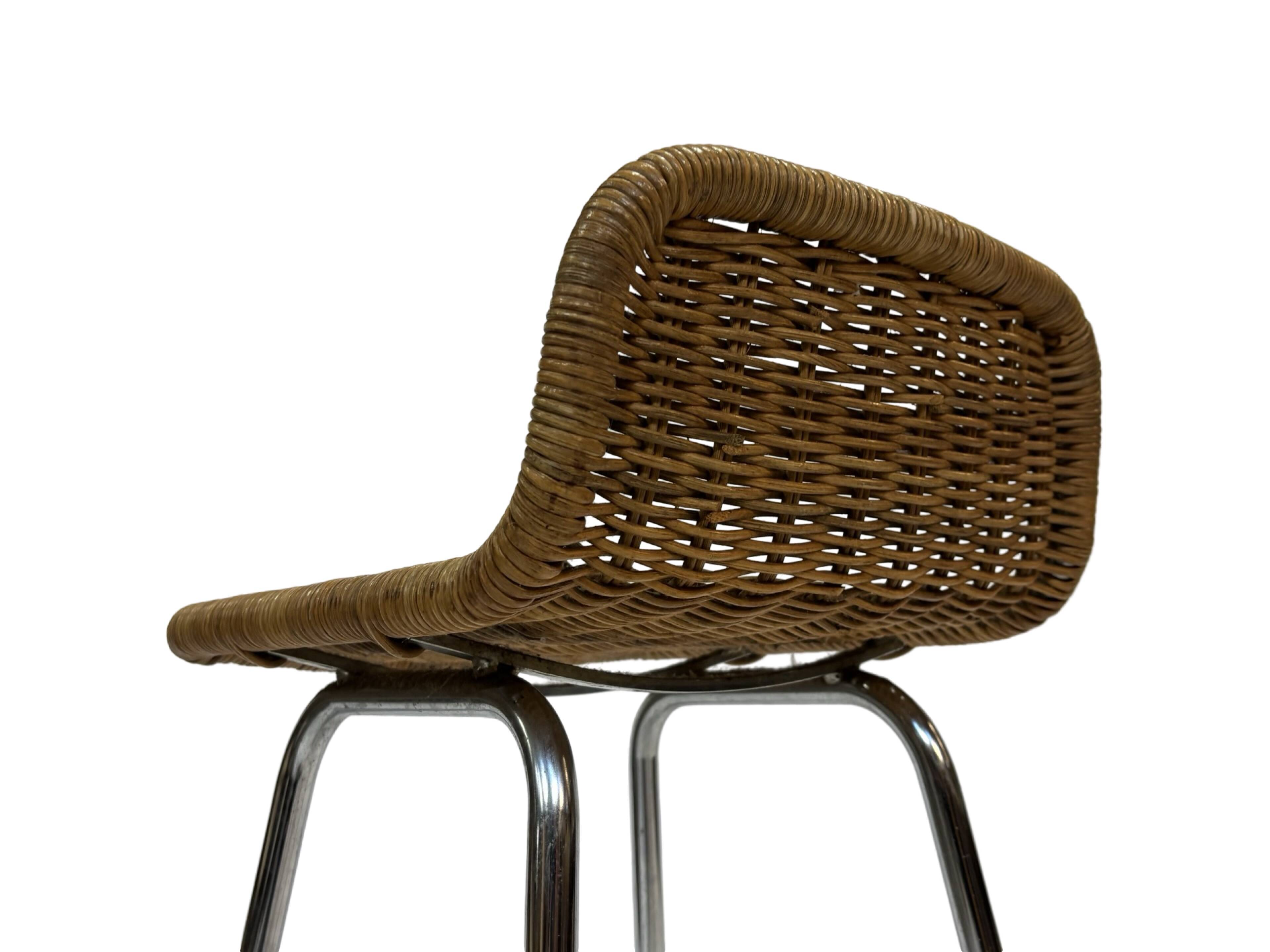 Set of 4 vintage bar stools Dirk van Sliedregt Rohe Noordwolde 1960's