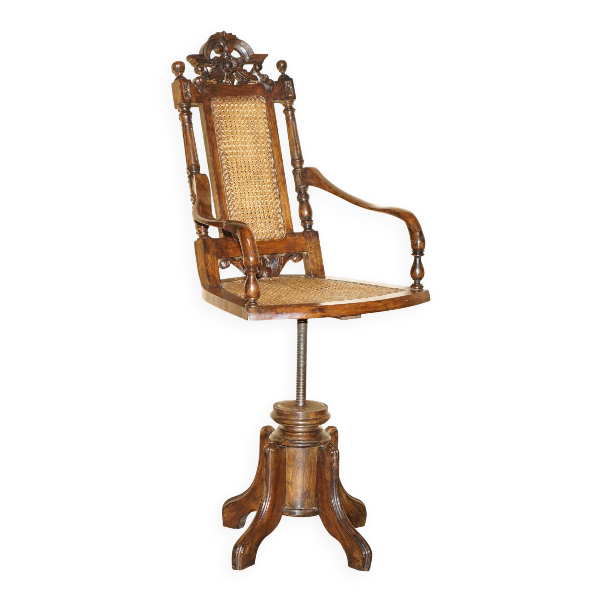 Antique Victorian swivel office armchair