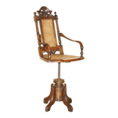 Chaise bergère pivotante de bureau victorienne antique