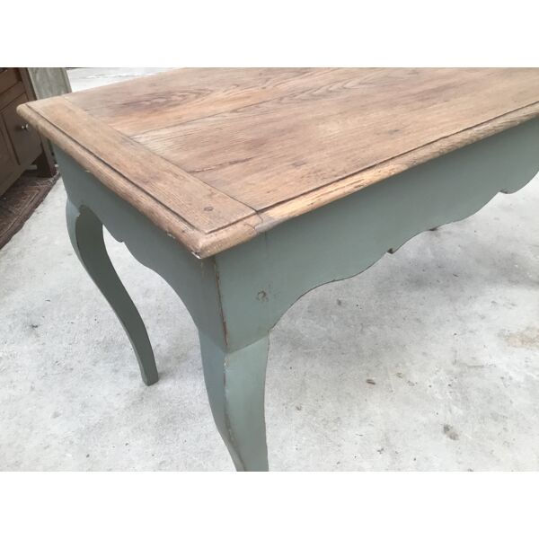 Rectangular coffee table, painted color green Sage and patina | Selency