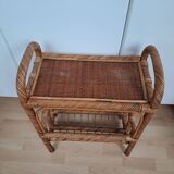 Vintage rattan serving trolley