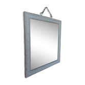 Miroir rectangulaire en bois gris patiné