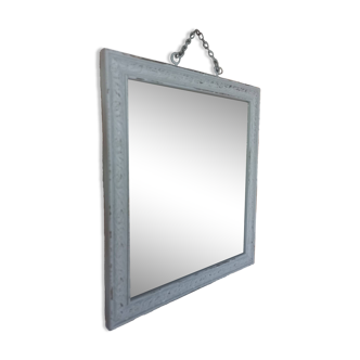 Miroir rectangulaire en bois gris patiné