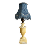 Small Vintage Table Lamp with Blue Shade