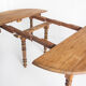 Vintage solid wood table with folding shutters with two extensions, France 1950