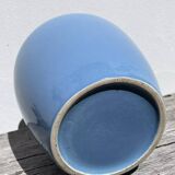 Vase balustre en céramique bleu uni minimaliste