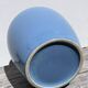 Minimalist plain blue ceramic baluster vase
