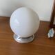 White opal glass globe ceiling light 15 cm wall lamp with aluminium base