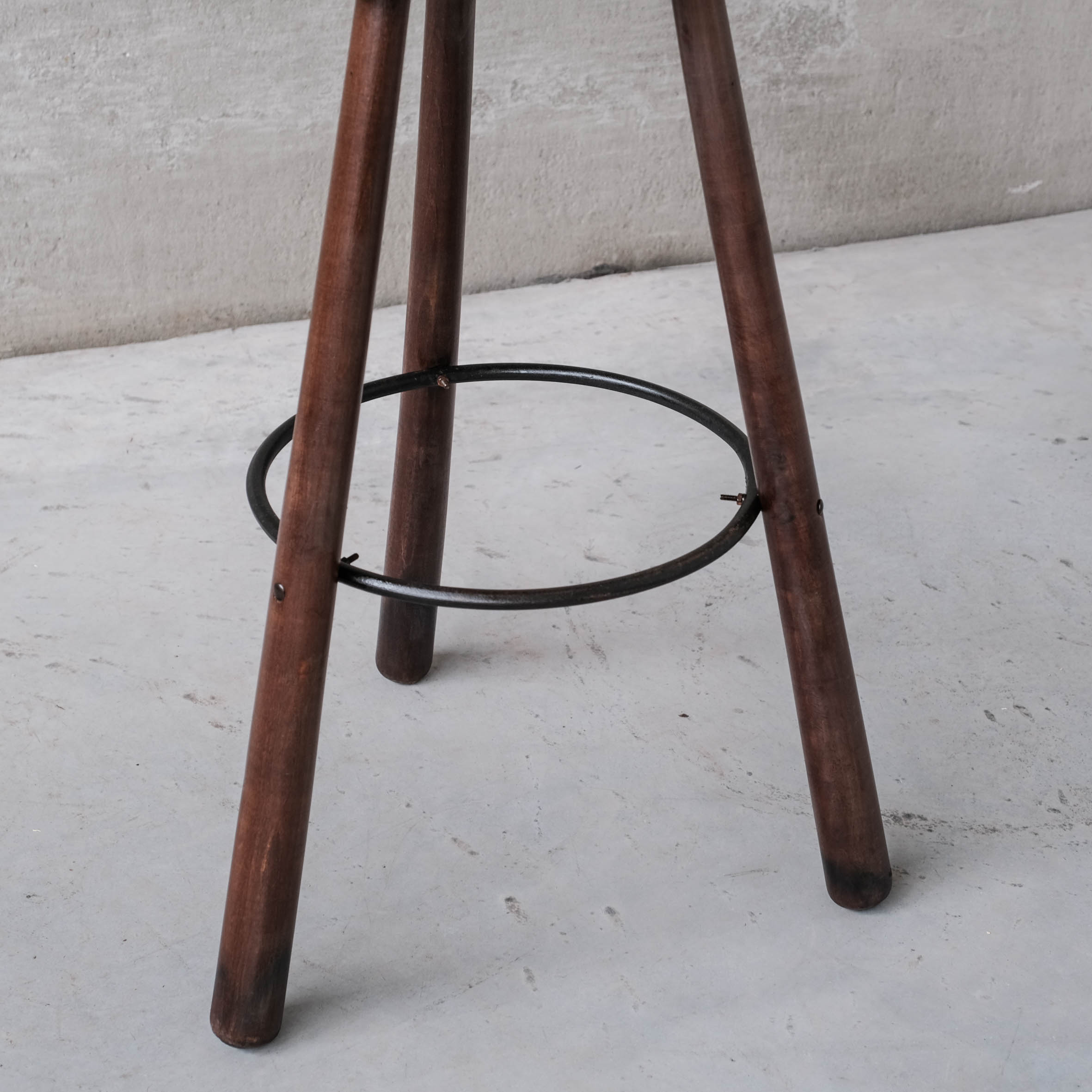 Brutalist Mid-Century 'Marbella' Bar Stool (2 Available)