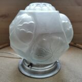 Art deco pressed glass pose lamp