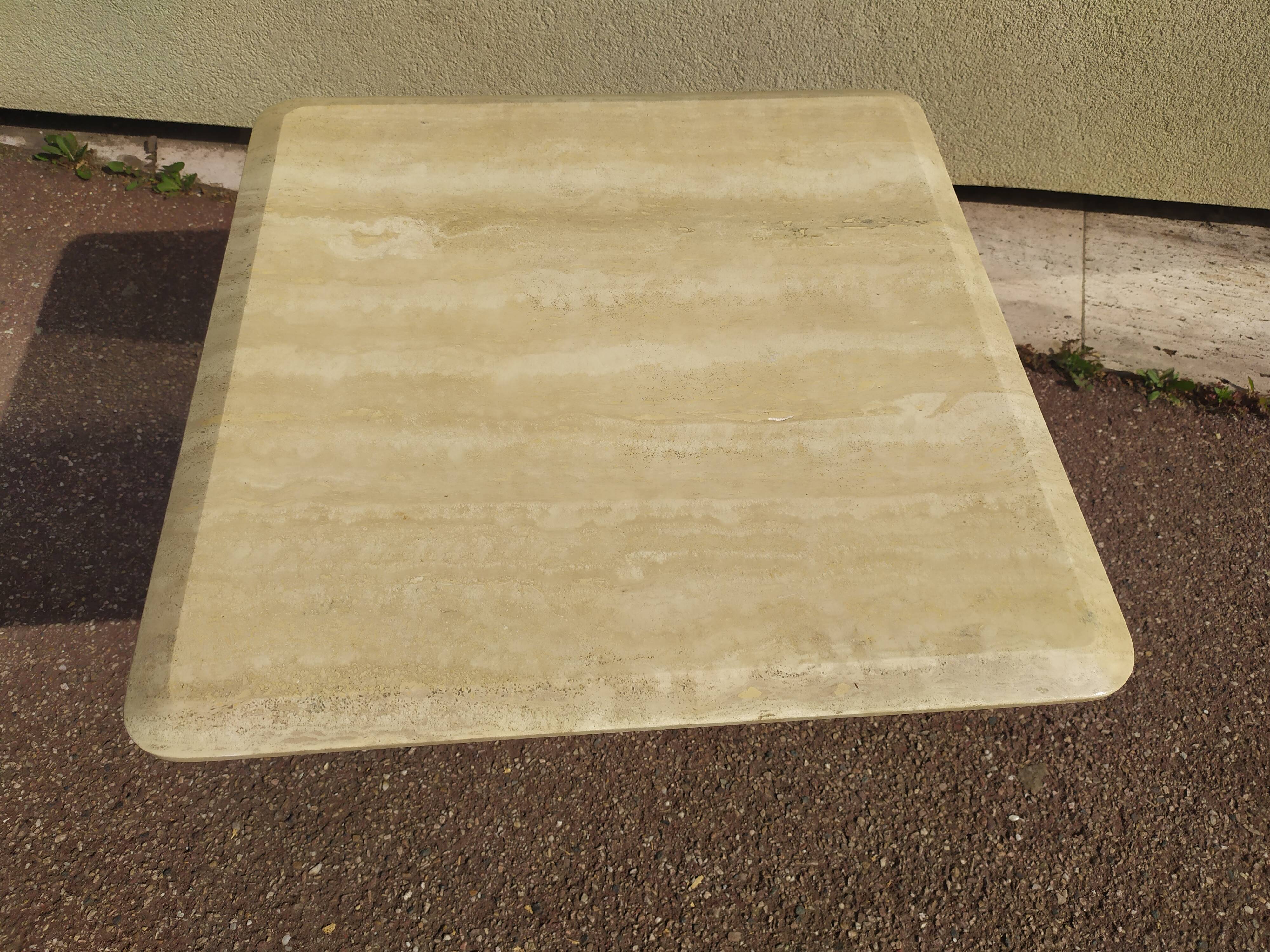 Square travertine coffee table