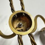 Ancien Paire Appliques 2 Feux - Bronze Doré - Nœud Style Louis XVI