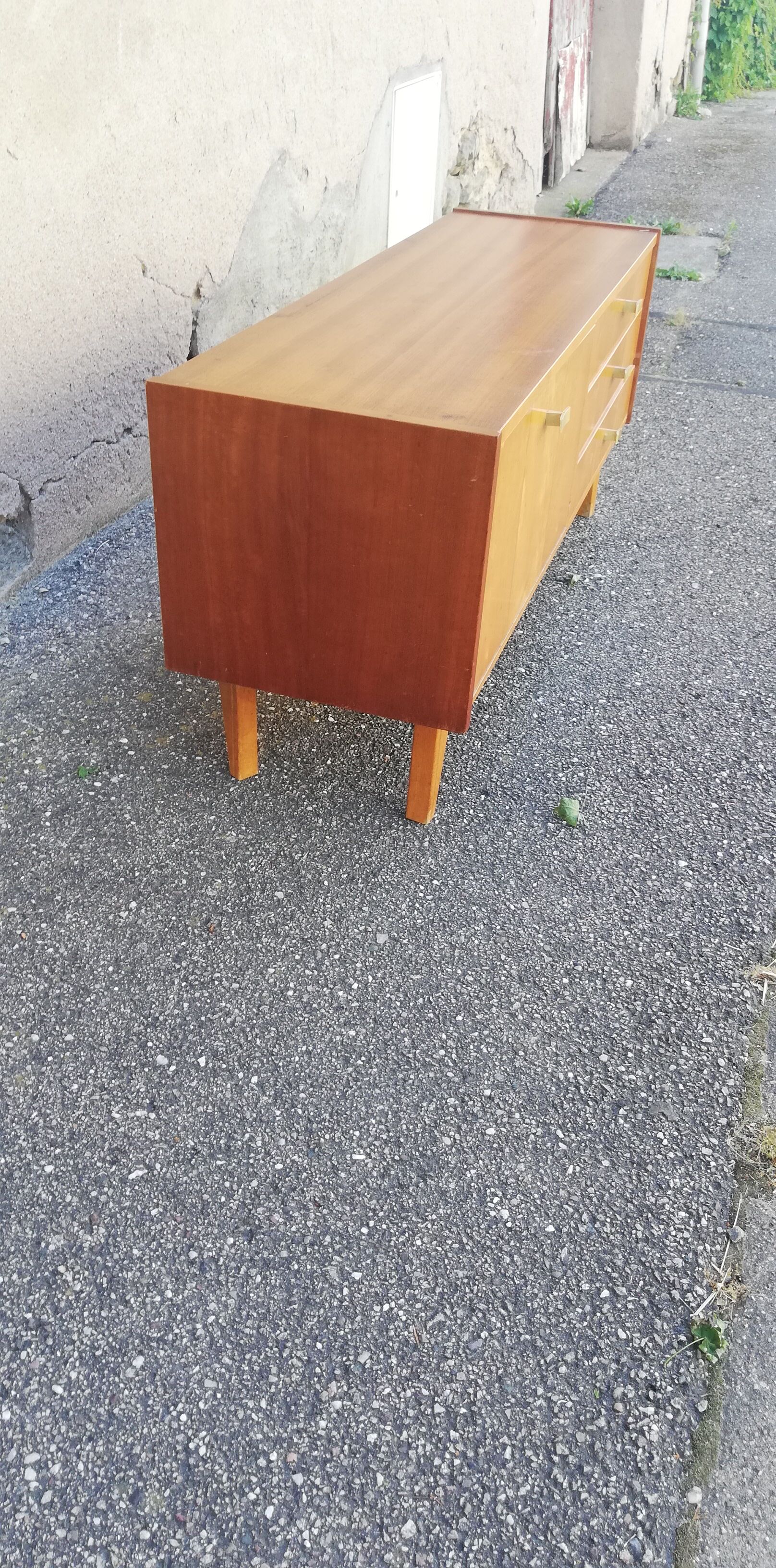 Vintage chest of drawers 3 drawers 1 flap
