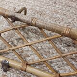 Bamboo and wicker wall coat rack