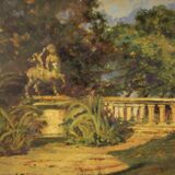 Italian landscape painting in Impressionist style from 20th century