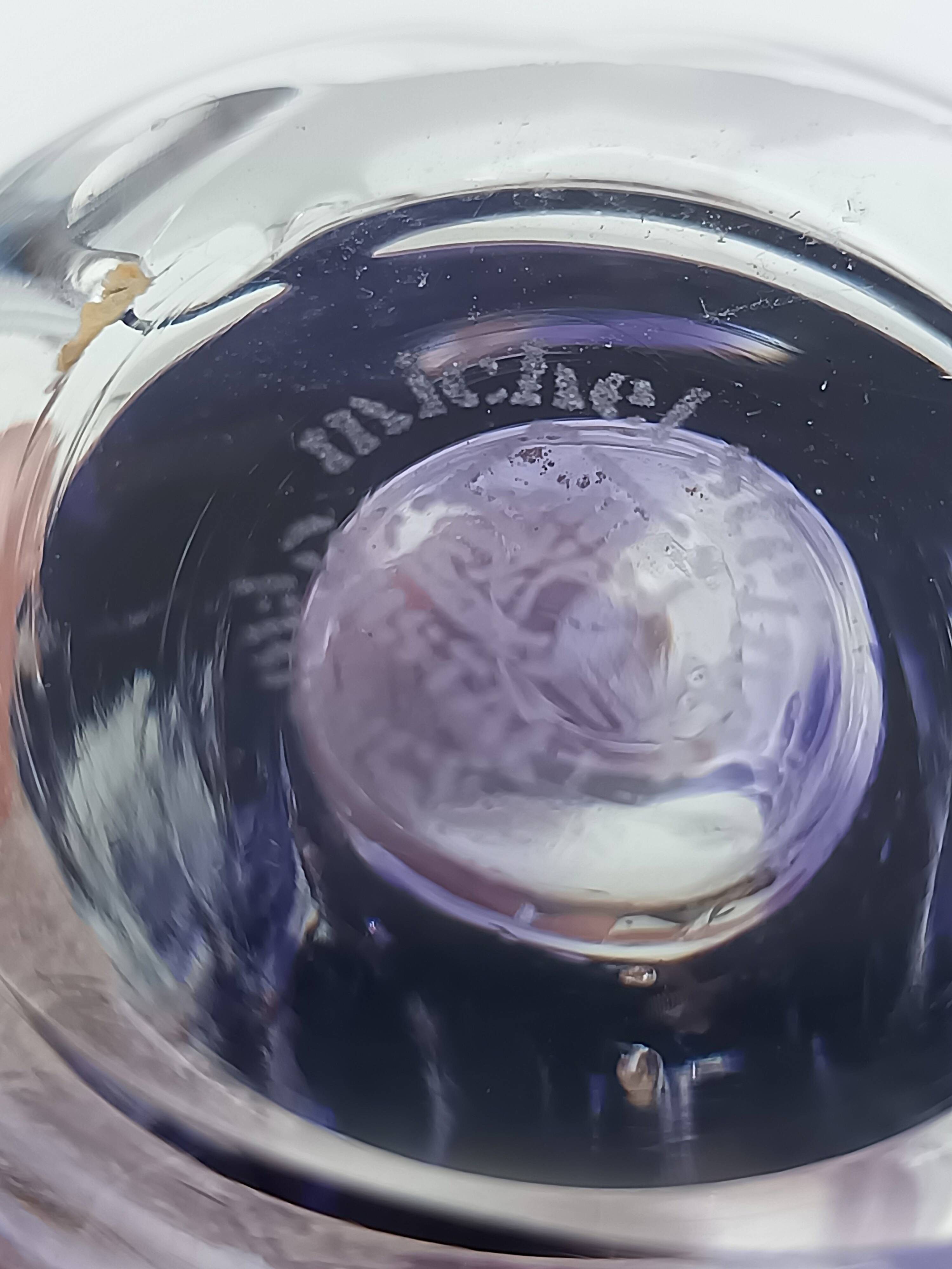 Vase Soliflore en Cristal d'Art – Michel Steiner Améthyste & Transparent