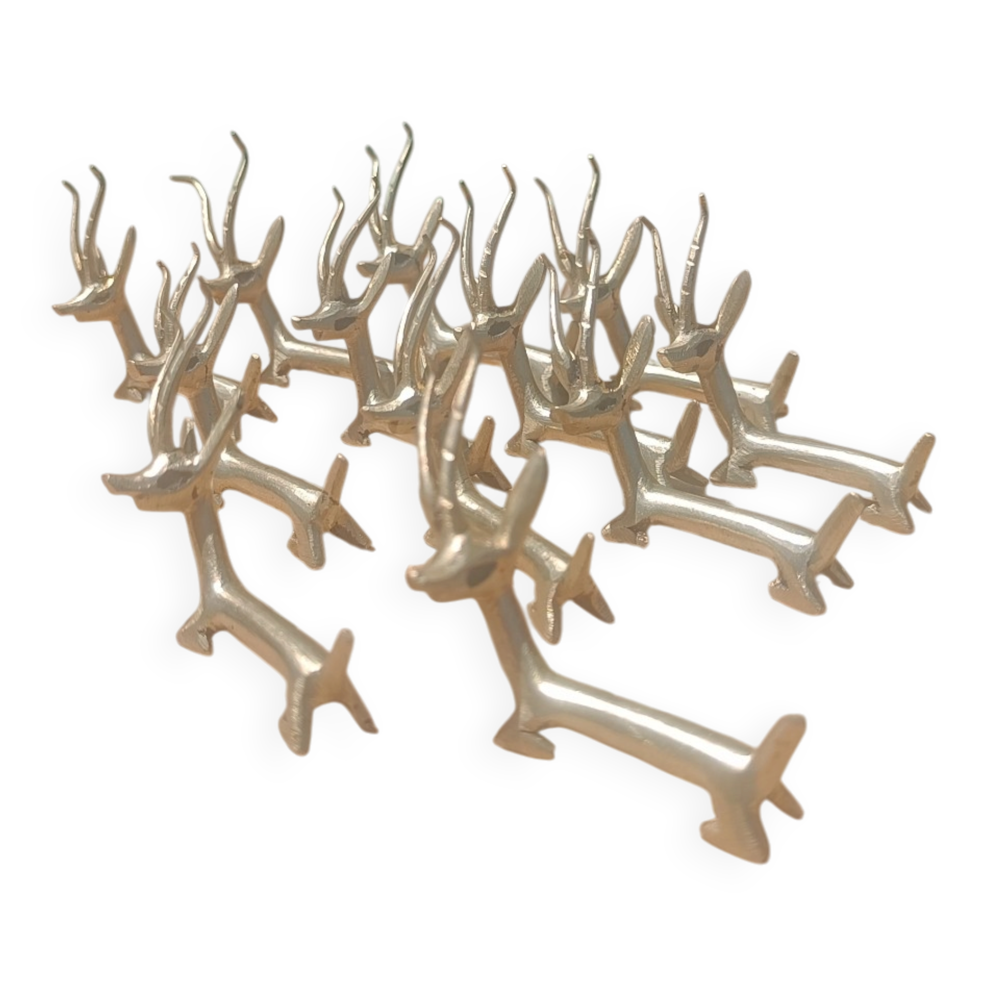 Solid brass knife holder gazelle antelope
