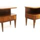 Set of 2 mahogany bedside tables, Swedish Modern, Sweden, 1940