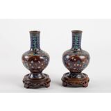 Pair of cloisonné bronze vases, china, xixth century