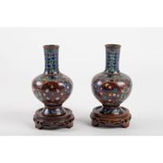 Pair of cloisonné bronze vases, china, xixth century