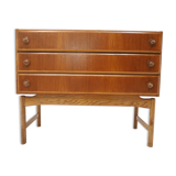 1960 Rare Teak and Oak Chest of Drawers by Krasna Jizba ,Czechoslovakia