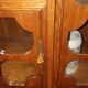 Small Art Nouveau display cabinet 1900 – Walnut and amber glass
