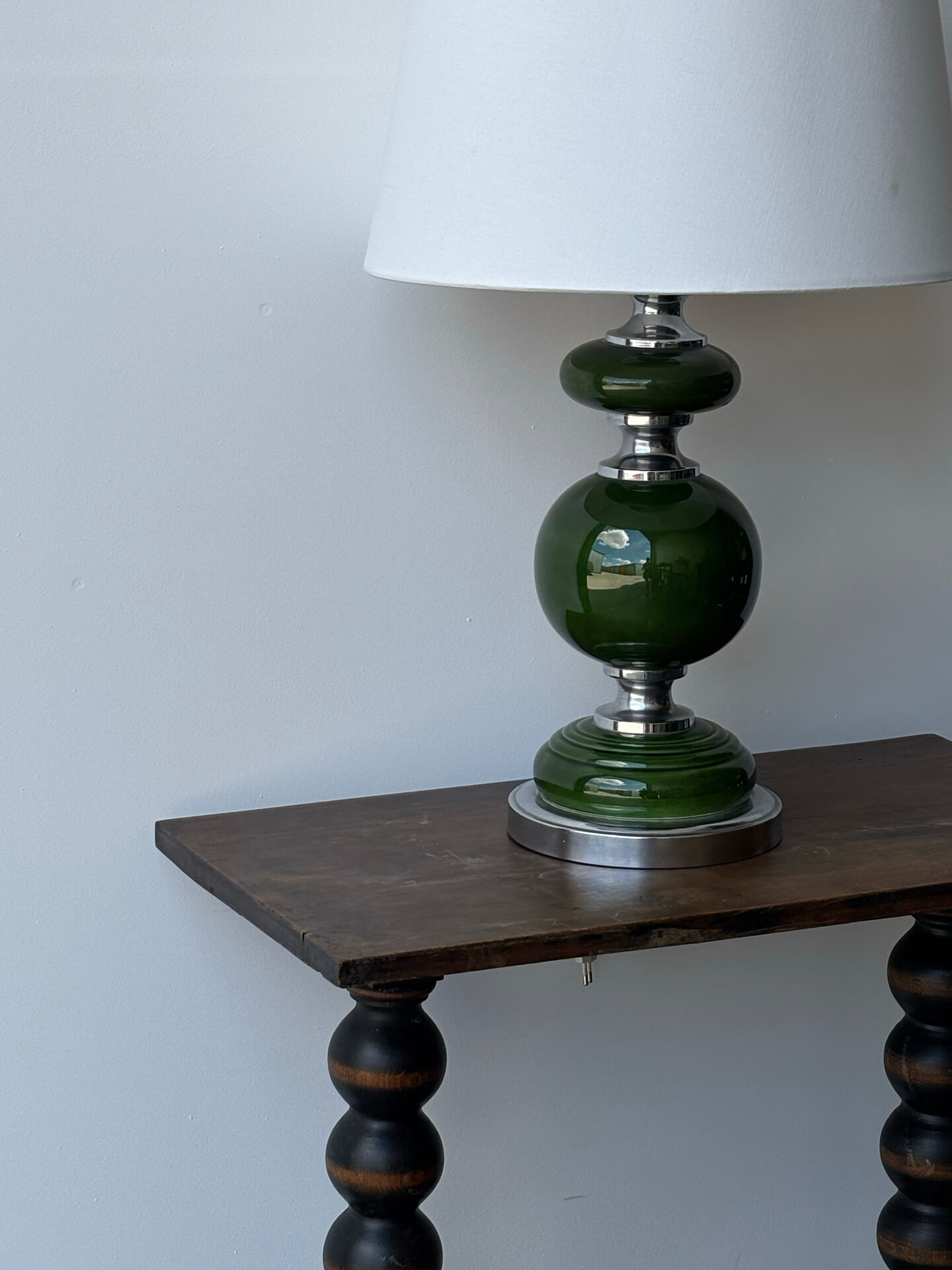 Space Age lamp in ceramic and metal 1960