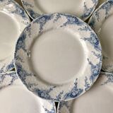 set of 6 flat plates in Iron Earth K&G Lunéville model "Angèle" late 19th century