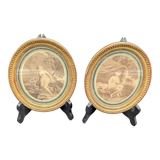 Pair of engravings Diane au bain XIX th gilded wood frame